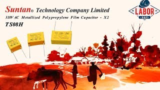 Suntan 310VAC Metallized Polypropylene Film Capacitor X2 TS08H [upl. by Lurline]