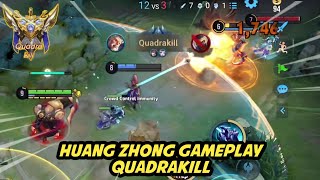 New Marksman Huang Zhong QuadraKill Gameplay  Honor of Kings Global [upl. by Dittman]