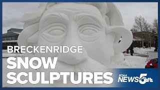 Enormous snow sculptures populate Breckenridge for 33rd year [upl. by Eneles711]