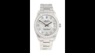 Rolex Custom Datejust Pre Owned Watch Ref 68240 [upl. by Kcirdahc]