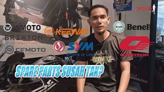 Susah Ke Spareparts Jenama Di Bawah Mforce  Benelli QJmotor SYM Keeway Wmoto DLL [upl. by Ancell604]