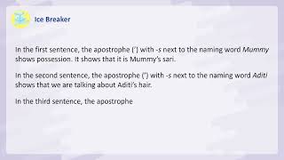 Chapter 4 Use of Apostrophe  English Grammar Class 2  By Blueprint Digital [upl. by Ehtiaf]