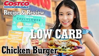 Costco healthy burger recipe with Outer Aisle Cauliflower Sandwich thins amp Amylu chicken burger [upl. by Ojeibbob]