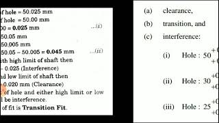 Numericals on limits fits and tolerance [upl. by Minta29]