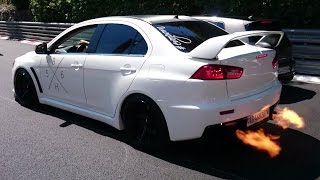 BOOSTED Lancer Evo X HUGE REVS  Spits Flame TOP MARQUES [upl. by Tare]