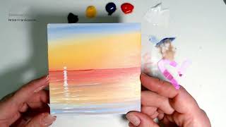 Sonnenaufgang am Meer malen  Acrylmalerei Tutorial für Anfänger [upl. by Mcnamee]