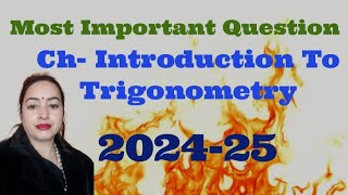 most important questionch8 Introduction To Trigonometry PYQ 202425class 10th Maths [upl. by Karoline795]