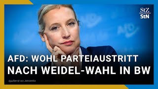 AfDParteitag WeidelGegner Spaniel kündigt Parteiaustritt nach Wahl in Ulm an [upl. by Najed]