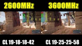 2600MHz vs 3600MHz BF 1  AC Origins  Far Cry 5  For Honor  Crysis 3 [upl. by Revlys]