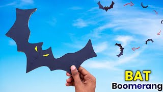 how to make Bat boomerang  Easy cardboard boomerang making  returnable plane  homemade flying toy [upl. by Souza]