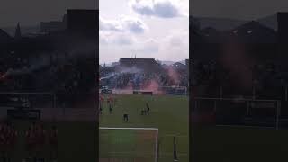 Glentoran Vs Cliftonville Fans amp Ultras Play off Final 13523 nifl ultras shorts football [upl. by Kristofer507]