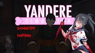 Yandere simulator Genocide ending with fire extinguisher 202XNo debug No Garbage bags [upl. by Aihsekat]