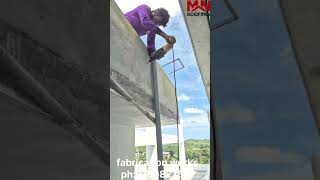 how to make vertical ladder installationmnroofings youtubeshorts staircase metal staircase [upl. by Nylisoj]