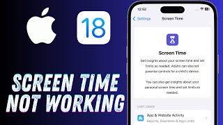 Fixed✅ Screen Time Not Working iPhone  iPad iOS 18 [upl. by Nylaras269]