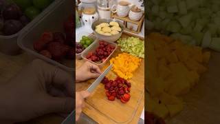 Fruit snack box chopping 🍓🥝🍇🥭🫐🍒 shortvideo restock snackfood food healthybox fruit [upl. by Enrica]