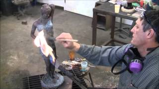 How to Patina a Bronze Sculpture 107 [upl. by Haland]