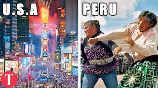 10 STRANGEST New Years Traditions From Around The World [upl. by Etteniotna557]