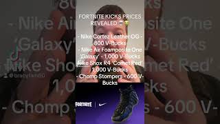 Nike shoe prices revealedfortnite [upl. by Qahsi]