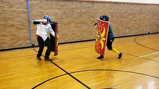 Gladiator Fencing Combat  Gladius and Scutum  Murmillo shortfilm gladiator zombies [upl. by Afas851]