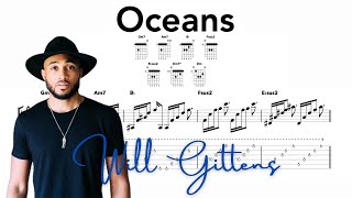 Oceans Guitar Chords  Will Gittens Cover [upl. by Dyan897]