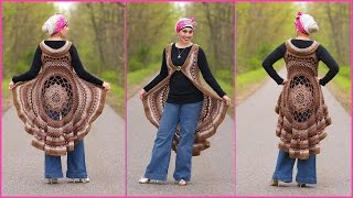 Crochet Tutorial Spring Sun Mandala Vest [upl. by Aihcrop]