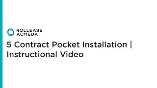 RollEase  5 Contract Pocket Installation  Instructional Video [upl. by Terza]