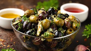 Marinated olives in 5 minutes [upl. by Suolevram]