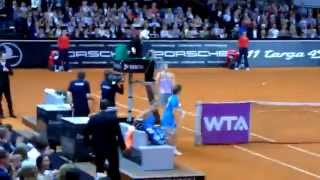 Maria Sharapova vs Ana Ivanovic championship point  Porsche Tennis Grand Prix Stuttgart 2014 [upl. by Marelda]