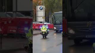 Watford Fans escorted into Luton for derby day police policebikes watford luton [upl. by Aiykan]