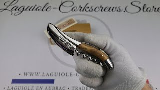 Prestige Laguiole Corkscrew Damascus Blade amp Olive Wood [upl. by Camroc561]