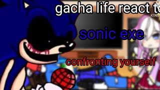 【gacha au】gacha life react to fnf sonic exe quotconfronting yourselfquot [upl. by Iaria]