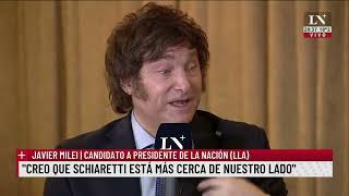 Javier Milei quotCreo que Schiaretti está más cerca de nuestro ladoquot [upl. by Emma710]