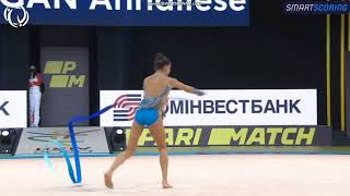 Annaliese DRAGAN ROU Ribbon AA  European Championships Kyiv 2020 [upl. by Rennug]