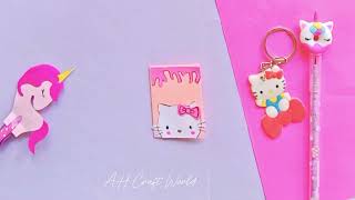 How to make cute 🦄 stationery at home  DIY stationery  School hacks  Stationary  Back To school [upl. by Anagrom]