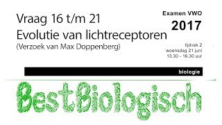 Biologie examen VWO 2017 2e tijdvak vraag 16 tm 21 [upl. by Aniuqal]