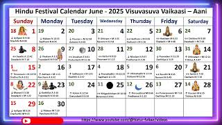 Hindu Festival Calendar June  2025 2025 Visuvasuva Vaikaasi – Aani Tamil Calenda [upl. by Rochester190]