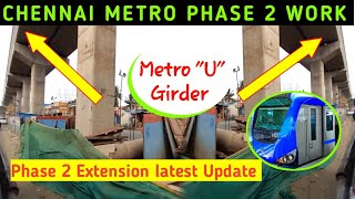 🛑 Latest Update On Chennai Metro Phase 2 Extension  launched a 30 meter long U girder  CMRL Update [upl. by Philemol]