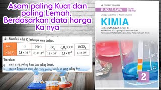 Menentukan asam paling Kuat dan paling Lemah dari harga Ka [upl. by Ilegna]