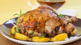 How to Roast a Chicken with Lemon and Rosemary  How to Truss a Chicken [upl. by Dnumyar470]