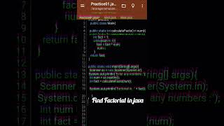 Factorial in Java 🧑‍💻  Program to find factorial in java  Java programming  java programming [upl. by Nylave661]