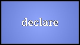 Declare Meaning [upl. by Namyl]