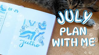 July Plan With Me  2024 Bullet Journal Spreads [upl. by Manara12]