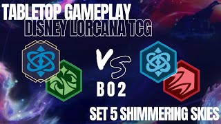 Emerald Sapphire vs Ruby Sapphire Disney Lorcana TCG Match Best of 2 Gameplay Tabletop Set 5 Meta [upl. by Alian402]