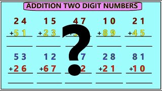 दो अंक वाली संख्या का जोड़  Addition of two digit number  addition for kids  जमा के सवाल [upl. by Odrick]