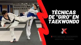 Técnicas de GIRO en Taekwondo Spinning kicks in Taekwondo [upl. by Beret]