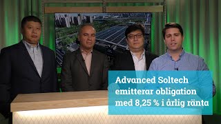 Advanced SolTech ger ut obligationslån med 825  i årlig ränta [upl. by Adnofal]