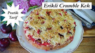 Anjelik Erikli Crumble Kek  İçi yumuşacık  üstü kıtır kıtır erikli turta PflaumenStreuselkuchen [upl. by Arul]