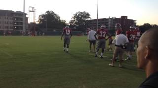 Alabama Inside Linebackers Coverage Drills 81314 [upl. by Brina896]