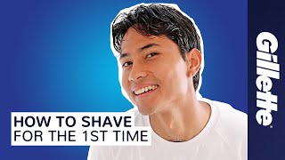 How to Shave Your Face for the First Time  Gillette [upl. by Bennie]