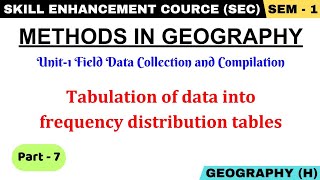 Tabulation of data into frequency distribution tables  Methods in Geography  SEC Paper [upl. by Anaiuq]